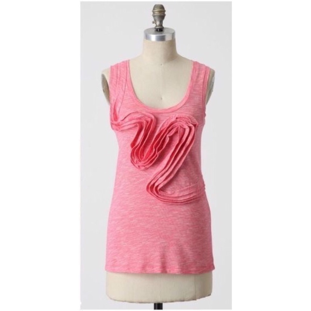 {Anthro} Little Yellow Button Winding Road Tank